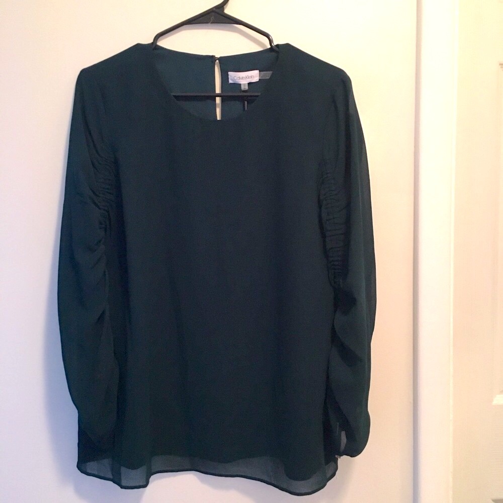 NWT CALVIN KLEIN Green Blouse M